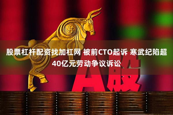 股票杠杆配资找加杠网 被前CTO起诉 寒武纪陷超40亿元劳动争议诉讼
